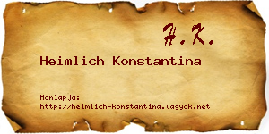 Heimlich Konstantina névjegykártya